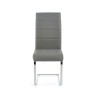 Scaun living/sufragerie Halmar K85, cadru metal, stil modern, piele, 42x56x100cm, gri