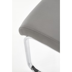 Scaun living/sufragerie Halmar K85, cadru metal,  stil modern, piele, 42x56x100cm, gri