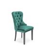 Scaun tapitat living Halmar Miya, spatar matlasat, pietre decorative, cadru lemn, stil glamour, 54x60x100x53cm, catifea, verde