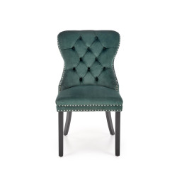 Scaun tapitat living Halmar Miya, spatar matlasat, pietre decorative, cadru lemn, stil glamour, 54x60x100x53cm, catifea, verde