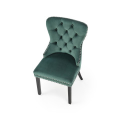 Scaun tapitat living Halmar Miya, spatar matlasat, pietre decorative, cadru lemn, stil glamour, 54x60x100x53cm, catifea, verde