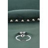 Scaun tapitat living Halmar Miya, spatar matlasat, pietre decorative, cadru lemn, stil glamour, 54x60x100x53cm, catifea, verde