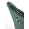 Scaun tapitat living Halmar Miya, spatar matlasat, pietre decorative, cadru lemn, stil glamour, 54x60x100x53cm, catifea, verde