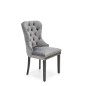 Scaun tapitat living, spatar matlasat, pietre decorative, cadru lemn, stil glamour, catifea, gri Scaun tapitat living, spatar matlasat, pietre decorative, cadru lemn, stil glamour, catifea, gri