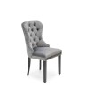 Scaun tapitat living Halmar Miya, spatar matlasat, pietre decorative, cadru lemn, stil glamour, 54x60x100x53cm, catifea, gri