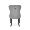 Scaun tapitat living Halmar Miya, spatar matlasat, pietre decorative, cadru lemn, stil glamour, 54x60x100x53cm, catifea, gri