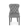 Scaun tapitat living Halmar Miya, spatar matlasat, pietre decorative, cadru lemn, stil glamour, 54x60x100x53cm, catifea, gri