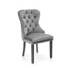 Scaun tapitat living Halmar Miya, spatar matlasat, pietre decorative, cadru lemn, stil glamour, 54x60x100x53cm, catifea, gri