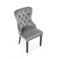 Scaun tapitat living, spatar matlasat, pietre decorative, cadru lemn, stil glamour, catifea, gri Scaun tapitat living, spatar matlasat, pietre decorative, cadru lemn, stil glamour, catifea, gri