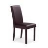 Scaun living/sufragerie Halmar Nikko, cadru lemn, stil clasic, 43x48x91cm, piele, wenge