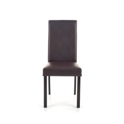 Scaun living/sufragerie Halmar Nikko, cadru lemn, stil clasic, 43x48x91cm, piele, wenge
