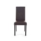 Scaun cu spatar, utilizare in living/sufragerie, cadru lemn, stil clasic, tapiterie piele, wenge