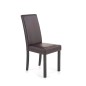 Scaun cu spatar, utilizare in living/sufragerie, cadru lemn, stil clasic, tapiterie piele, wenge