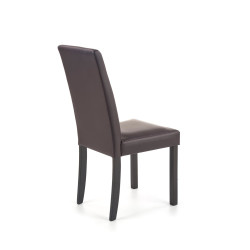 Scaun living/sufragerie Halmar Nikko, cadru lemn, stil clasic, 43x48x91cm, piele, wenge