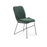 Scaun tapitat living/sufragerie Halmar K454, cadru metal,  stil modern, 46x55x83x48cm, catifea, verde