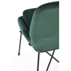 Scaun tapitat living/sufragerie Halmar K454, cadru antiderapant din metal, 46x55x83x48cm, catifea, verde