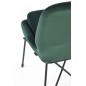 Scaun tapitat living/sufragerie Halmar K454, cadru antiderapant din metal, 46x55x83x48cm, catifea, verde