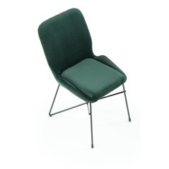 Scaun tapitat living/sufragerie Halmar K454, cadru metal,  stil modern, 46x55x83x48cm, catifea, verde
