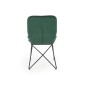 Scaun tapitat living/sufragerie Halmar K454, cadru antiderapant din metal, 46x55x83x48cm, catifea, verde