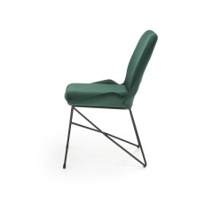 Scaun tapitat living/sufragerie Halmar K454, cadru metal,  stil modern, 46x55x83x48cm, catifea, verde