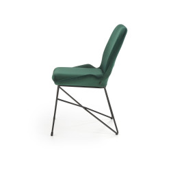 Scaun tapitat living/sufragerie Halmar K454, cadru metal,  stil modern, 46x55x83x48cm, catifea, verde