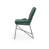 Scaun tapitat living/sufragerie Halmar K454, cadru metal,  stil modern, 46x55x83x48cm, catifea, verde