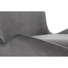 Scaun tapitat living/sufragerie Halmar K454, cadru metal,  stil modern, 46x55x83x48cm, catifea, gri