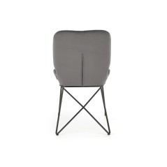 Scaun tapitat living/sufragerie Halmar K454, cadru metal,  stil modern, 46x55x83x48cm, catifea, gri