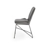 Scaun tapitat living/sufragerie Halmar K454, cadru metal, stil modern, 46x55x83x48cm, catifea, gri