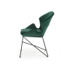 Scaun tapitat living/sufragerie Halmar K458, cadru metal, stil modern, 57x62x82x49cm, catifea, verde