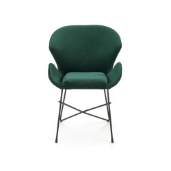 Scaun tapitat living/sufragerie Halmar K458, cadru metal,  stil modern, 57x62x82x49cm, catifea, verde