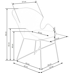 Scaun tapitat living/sufragerie Halmar K458, cadru metal,  stil modern, 57x62x82x49cm, catifea, verde