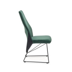 Scaun tapitat living Halmar K485, cadru metal, antiderapant, stil modern, 44x63x96x47cm, catifea, verde