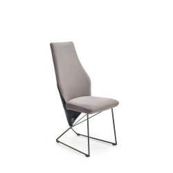 Scaun tapitat living/sufragerie Halmar K485, cadru metal,  stil modern, 44x63x96x47cm, catifea, gri