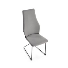 Scaun tapitat living/sufragerie Halmar K485, cadru metal,  stil modern, 44x63x96x47cm, catifea, gri