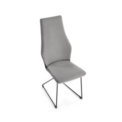 Scaun tapitat living/sufragerie Halmar K485, cadru metal,  stil modern, 44x63x96x47cm, catifea, gri