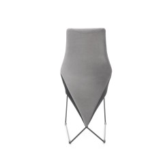Scaun tapitat living/sufragerie Halmar K485, cadru metal,  stil modern, 44x63x96x47cm, catifea, gri