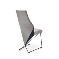 Scaun tapitat living/sufragerie Halmar K485, cadru metal,  stil modern, 44x63x96x47cm, catifea, gri