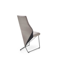 Scaun tapitat living/sufragerie Halmar K485, cadru metal,  stil modern, 44x63x96x47cm, catifea, gri