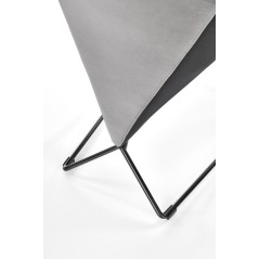 Scaun tapitat living/sufragerie Halmar K485, cadru metal,  stil modern, 44x63x96x47cm, catifea, gri