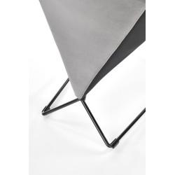 Scaun tapitat living/sufragerie Halmar K485, cadru metal,  stil modern, 44x63x96x47cm, catifea, gri
