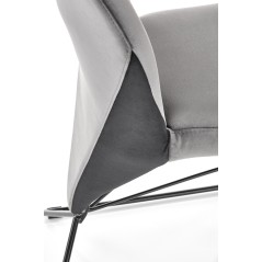 Scaun tapitat living/sufragerie Halmar K485, cadru metal,  stil modern, 44x63x96x47cm, catifea, gri