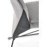 Scaun tapitat living/sufragerie Halmar K485, cadru metal, stil modern, 44x63x96x47cm, catifea, gri