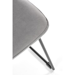 Scaun tapitat living/sufragerie Halmar K485, cadru metal,  stil modern, 44x63x96x47cm, catifea, gri