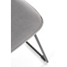 Scaun tapitat living/sufragerie Halmar K485, cadru metal, stil modern, 44x63x96x47cm, catifea, gri