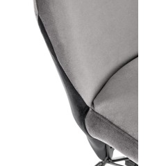 Scaun tapitat living/sufragerie Halmar K485, cadru metal,  stil modern, 44x63x96x47cm, catifea, gri