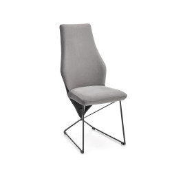 Scaun tapitat living/sufragerie Halmar K485, cadru metal,  stil modern, 44x63x96x47cm, catifea, gri