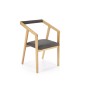 Scaun living/sufragerie Halmar Azul 2, structura din lemn, tapiterie catifea, gri/maro Scaun living/sufragerie Halmar Azul 2, structura din lemn, tapiterie catifea, gri/maro