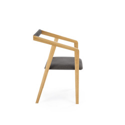 Scaun living/sufragerie Halmar Azul 2, cadru lemn, stil modern, 50x53x79x44cm, textil, gri/maro