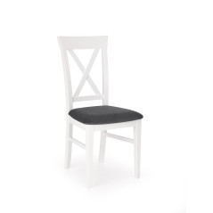 Scaun dining/bucatarie Halmar Bergamo, cadru lemn, stil scandinav, 46x47x92x46cm, textil, gri/alb